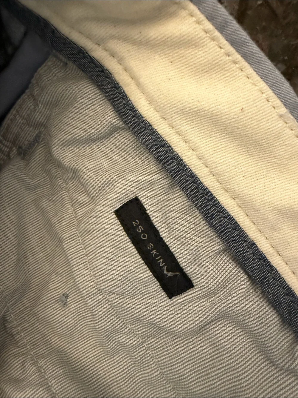 J. Crew Cream Pants with Navy Trim